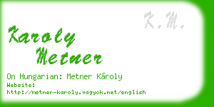 karoly metner business card